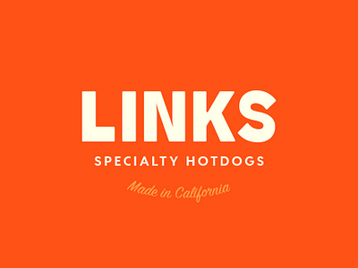 Links Specialty Hotdogs Logo brand brand identity branding california fast casual fast food hotdog logo hotdogs logo minimal restaurant retro sausage logo type typography vintage