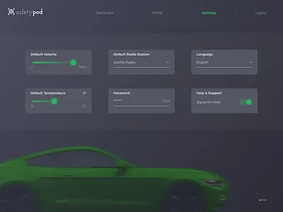 Daily UI Challenge #007 - Settings car challenge accepted daily 100 challenge dailyui design green settings ui