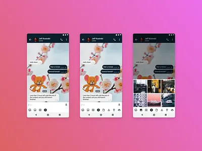 Telegram — Redesign Сhat and Attachment Menu adobexd android app attach chat chatting concept gradient media messenger messenger app redesign telegram