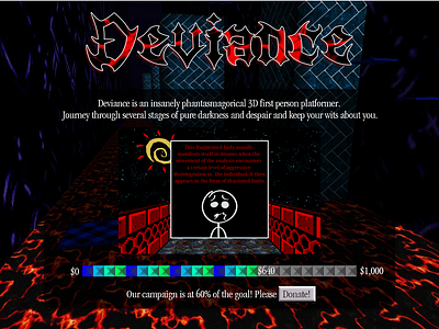 Daily UI #032 Campaign - Deviance Game 032 32 campaign crowdfund crowdfunding crowdfunding campaign dailyui deviance game game design gaming