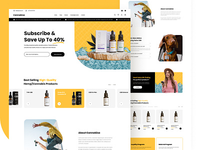 CBD eCommerce Homepage agency cannabinoid cannabis cbd clean design ecommerce figma hemp homepage landing page photoshop shop store ui ux web web design woocommerce