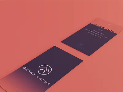 Ohana Canna Business Cards 3d 3d render brand assets business cards business cards design cannabis case study custom gradient marijuana marketing materials minimal oregon seamless sunset