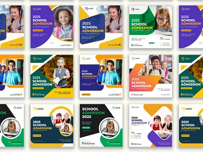 School admission social media post and Instagram post templates academy poster ad banner admission admission banner ads banner design branding college poster design education post facebook ads facebook banner facebook poster google ad banner graphic design instagram banner logo school admission student post