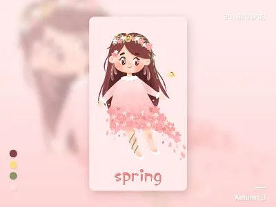 Spring design girl illustration