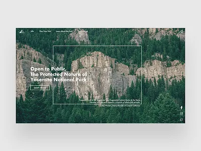 Yosemite National Park app design graphic info interaction nature ui uidesign uiue ux uxdesign webpage