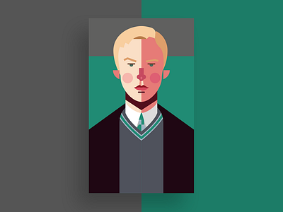 Draco Malfoy design draco draco malfoy fan art flat flat design geek harry potter harrypotter hogwarts illustration illustrator malfoy movie nerd slytherin sonserina