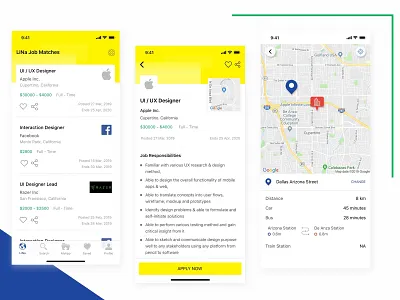 Jobstreet Redesign Concept app redesign company profile job app job application job cv job listing job search job seekers map design redesign concept yellow design