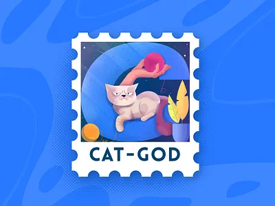 36 Days of type - C 36 days of type 36days c 36daysoftype 36daysoftype c cat flat illustration letter c stamp vector