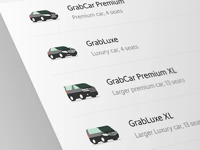 Service Icon bike booking app car economy grab icon illustration luxury premium sea southeast asia tranport van vehicle