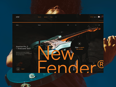 #131 - Concept shots branding design fender guitar guitarist hero instrument landingpage marketing music orange product typography ui ux webdesign website