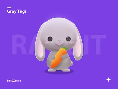 Gray Rabbit cartoon gray micro texture purple rabbit