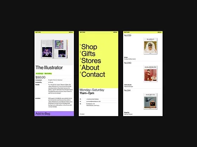 Bookstore book ecommerce layout minimal shop store typography web