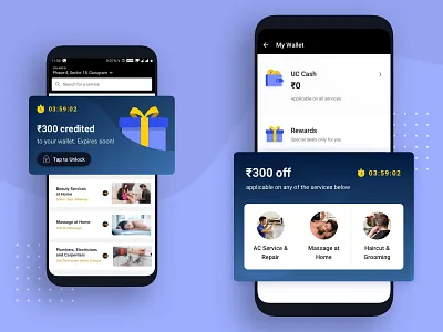 UrbanClap - My Wallet currency design discount layout pay payment product rewards service timer transaction trend ui ux wallet wallet app
