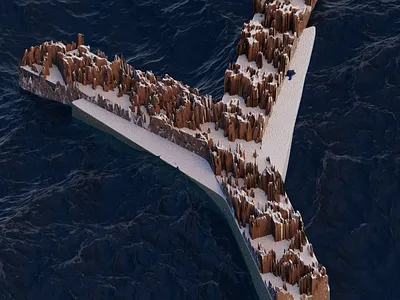 36 days of type - Y 36 days of type 36 days of type lettering 3d design illustration landscape lettering rocks sea seascape snow type typography