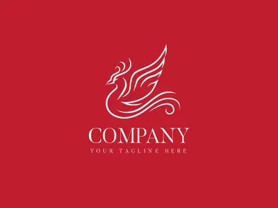 Phoenix Lineart animal beauty bird branding brave classic design eternal fire flame lineart logo luxury myth phoenix red revival simple sophisticated vector