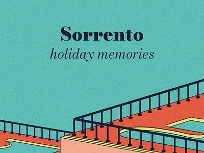 Sorrento, holiday memories illustration 90s design detail digital digital art graphic design holiday illustration illustrator memories orange pink poster print sorrento turqoisse vector vintage yellow