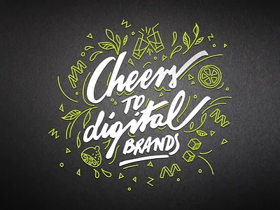 Cheers! branding calligraphy claim handlettering handmade type lettering vector