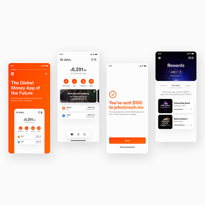 NOAH app crypto design product design typography ui ux wallet