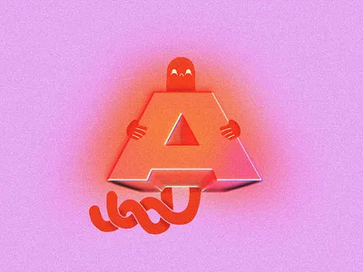 A – 36 Days of Type 36 80s a alien character days daysoftype of orange pink type typography vcr
