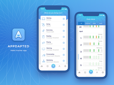 Appdapted app app design habit tracker habit tracking ios iphone iphone x