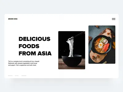 Hero page for BrowkWok card design hero page interface typography ui ux web