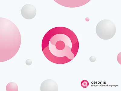 Process Query Language Logo app brand celonis character clean design flat identity illustration illustrator lettering logo minimal mining processmining typography vector web website