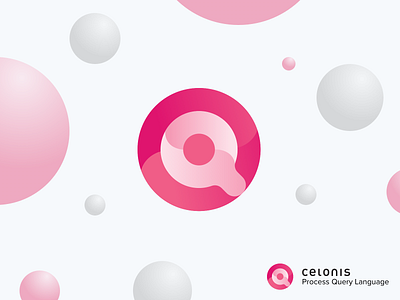 Process Query Language Logo app brand celonis character clean design flat identity illustration illustrator lettering logo minimal mining processmining typography vector web website