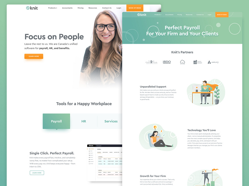 Website Revamp / Payroll, HR, Benefits software developer benefits bookkeeping canada hr icon design landing page payroll responsive design user interface design vector illustrations website redesign