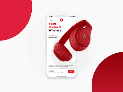Beats Studio Store App Concept app design beatmaker beats app beats by dre beats studio beats studio wireless branding catalog concept concept app dre headphones ios app iphone x online store product product card product red store store app