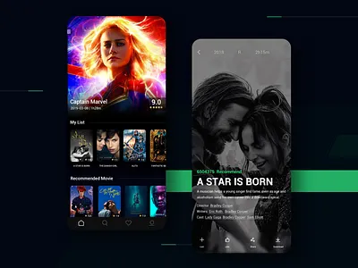 Bean Movie App Design app design ui 平面