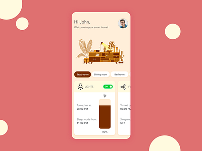 Smart Home bed bottom navigation cards chips colors dining home home app remote room smarthome trending ui