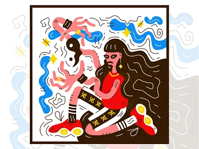 Matter abstract abstractline character design dope experimental flat graphic illustration surrealism vector weird weird art