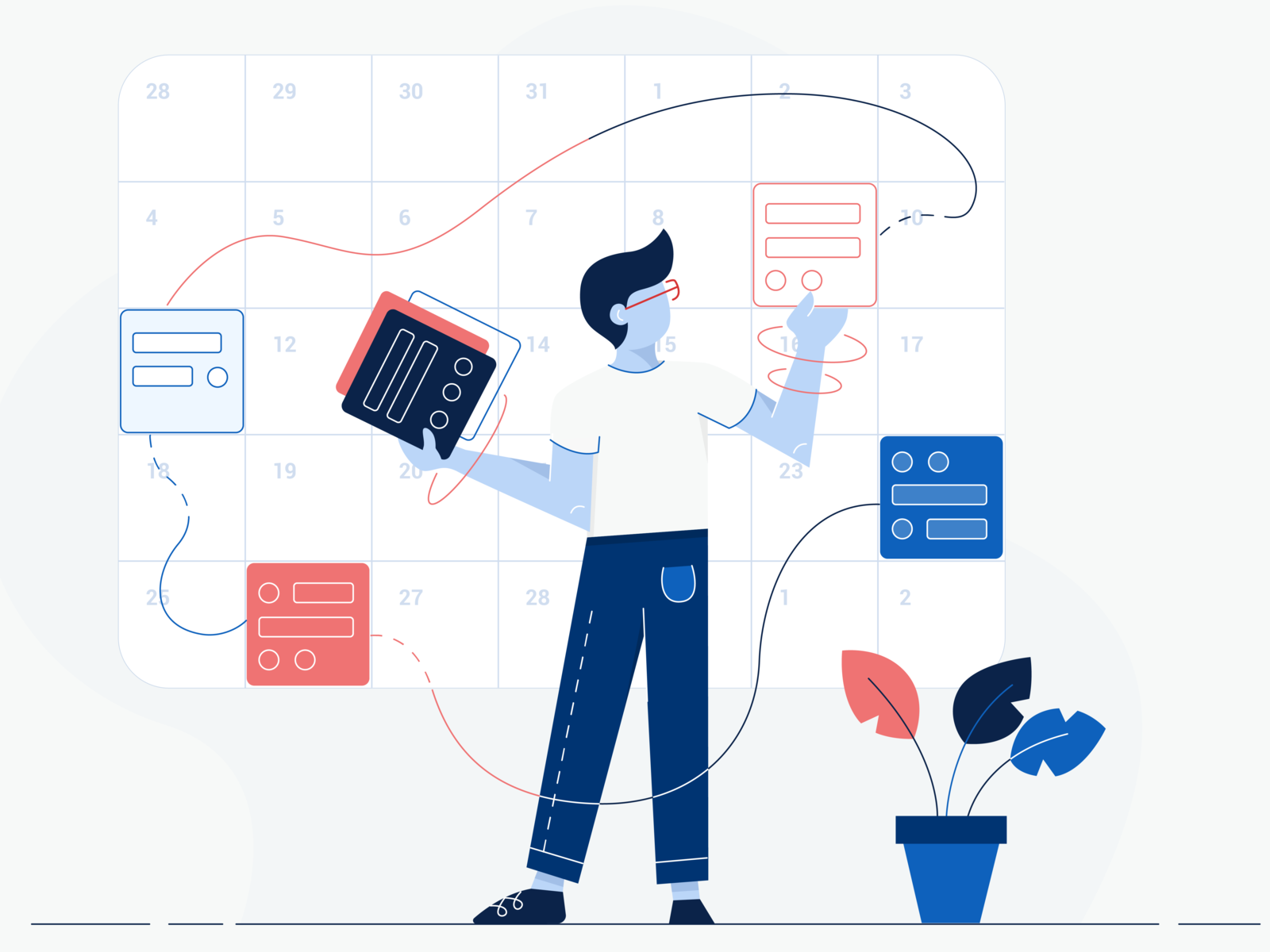 Scheduling Dashboard Illustration
