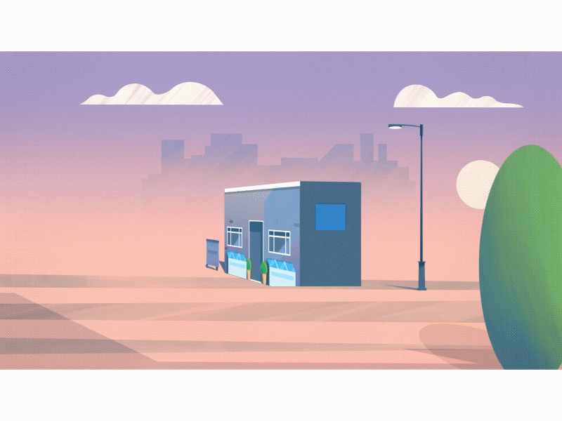 Rotating buildings-1 animation building illustration
