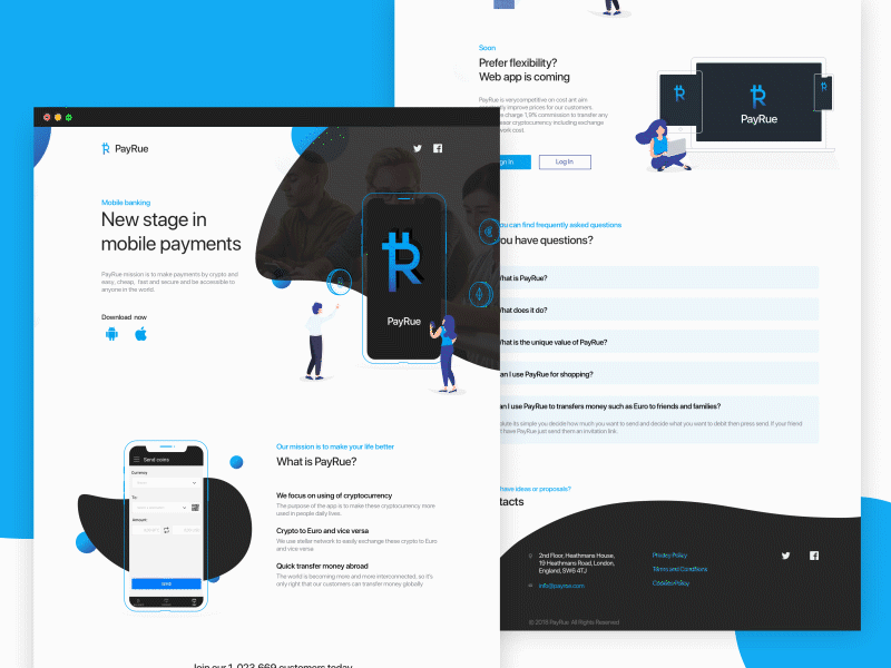 Landing page for mobile banking(full version) animation branding design illustration web web design