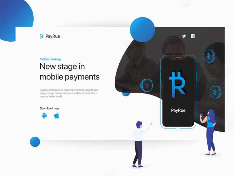 Landing page for mobile banking animation branding design illustration web