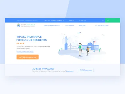 Globelink - Home city clean app design education home page insurance landing page landmarks minimal pwa statue of liberty students travel university usa user interface ux design vector illustration web app