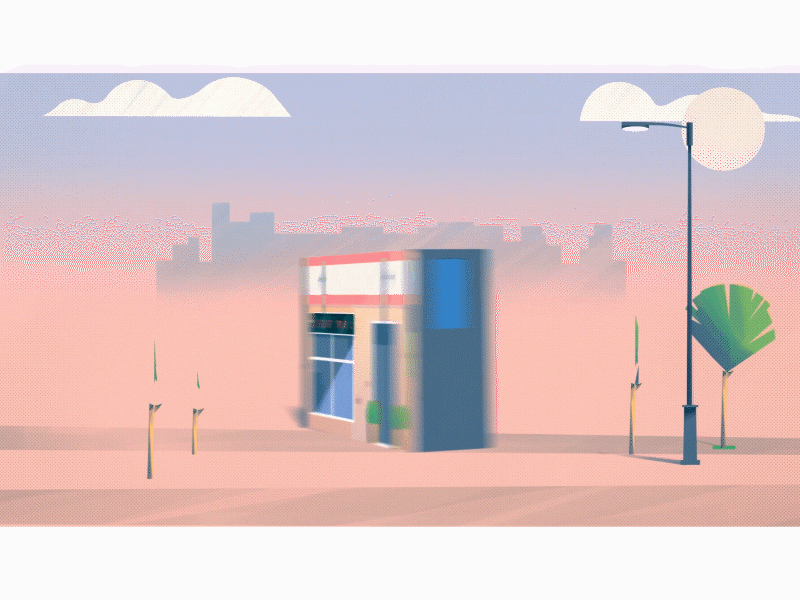 Rotating buildings-3 animation building illustration