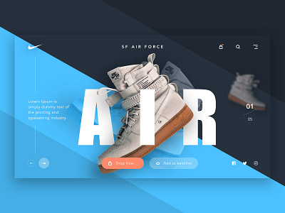 Nike Webpage Concept design minimal nike nike air photoshop shoes sketch ui webpage website website design