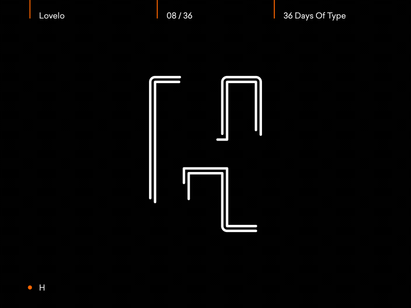 Day 08/36 - H 36days h 36daysoftype after effects animated animation animography font gif kinetic loop lovelo motion type typeface typography