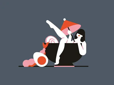 Udon Girl goranfactory illustration japan marco goran romano naruto ramen soba udon