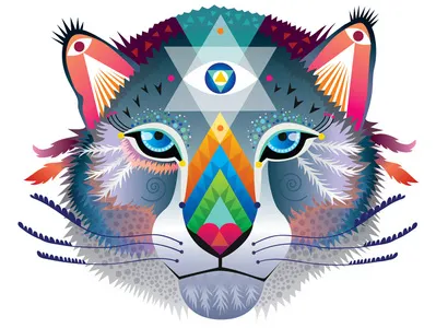 Nine Lives advertising animal bold branding cat character colourful eye catching fierce life coaching marketing snow leopard spirit animal strong warrior yoga