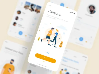 Pax community Onboarding adobe xd app blue colors design fly illustration pax ui uidesign ux uxdesign