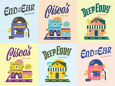 Austin Travel Posters abstract austin austin texas bright color custom type illustration lettering shape texas typography