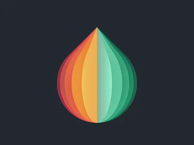 Drip Mark color drip flame green icon leaf logo mark red