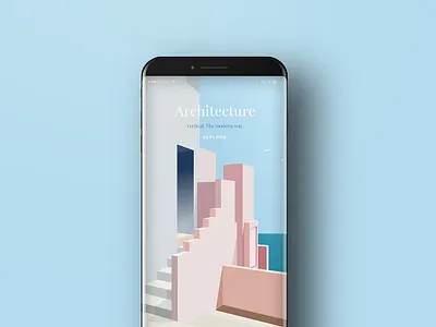 Architecture Series app architecture art direction blue design digital house illustration landscape layout mobile product typography ui vector visual web webdesign website