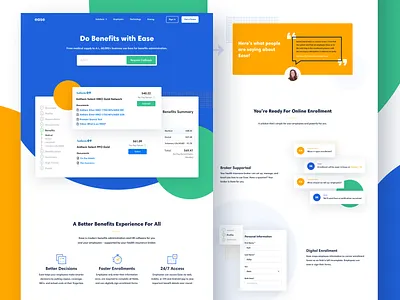 Benefits Page benefits brand brand identity branding broker health tech hr hr software icon icons illustration kyle landing page landing page startup tech typography ui web design website