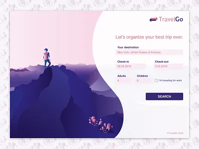 Daily UI #3 - TravelGo landing page 003 app dailyui design illustration landing page travel ui vector web website