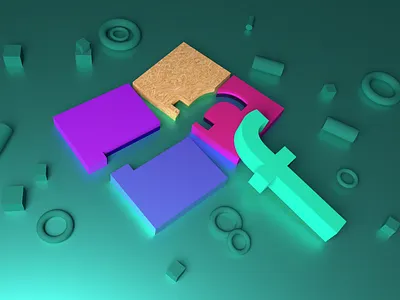 Days of type - F 36 days of type 36days f 36daysoftype 3d b3d blender blender3d blendercycles cycles cycles render font letter lettering render typography