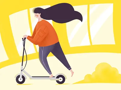 scooter drawing illustration ride scooter